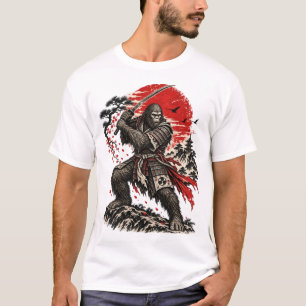 Camiseta Sumi-E Sasquatch Samurái Sol Naciente