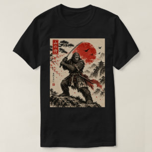 Camiseta Sumi-E Sasquatch Samurái Sol Naciente v2