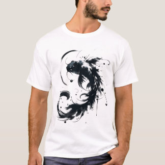 Camiseta Sumie Brushstrot Karasu Black Koi Fish T-Shirt