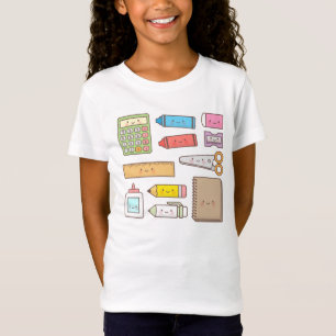 Camiseta Suministros de Regreso a la Escuela para Niños Kaw