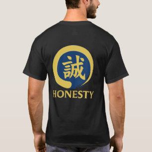 Camiseta Suministros del Sensei Bushido Honestidad Kanji