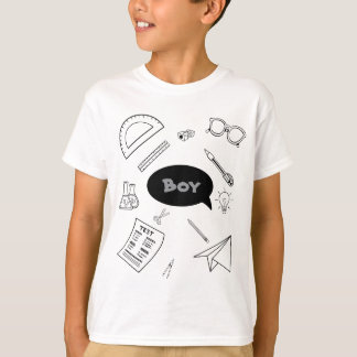Camiseta Suministros escolares lindos Doodle niño