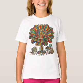Camiseta Suministros Escolares Niños Elemental Flor Profeso