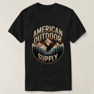 Camiseta Suministros Vintage American Outdoor Eagle Mountai