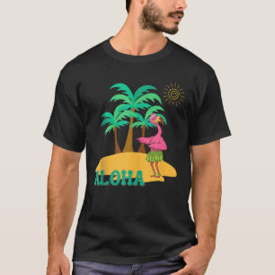 Camiseta Summer, ALOHA Hawaiian Hula Flamingo