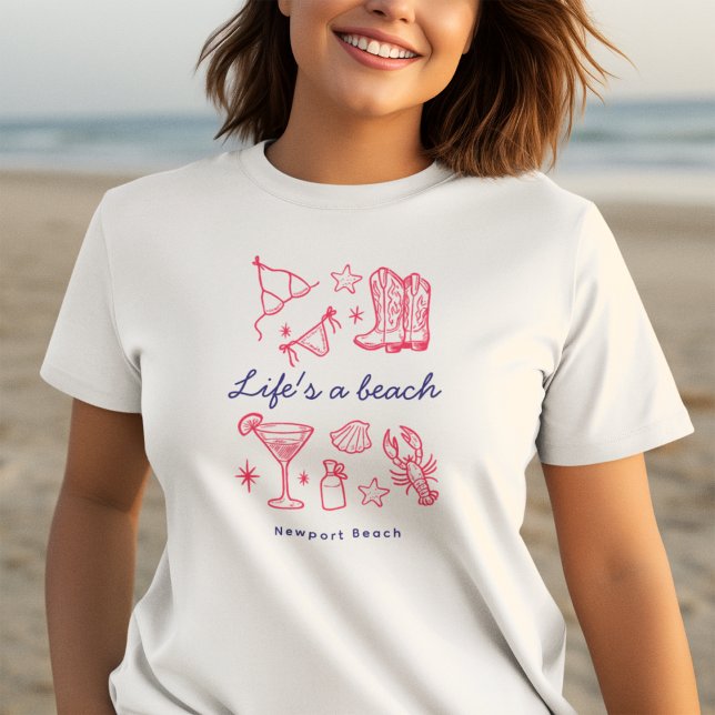 Camiseta Summer Beach Life Blue Pink Favorites Birthday (Subido por el creador)