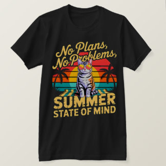 Camiseta Summer Chill Cat Lover: No Problems Beach Cat