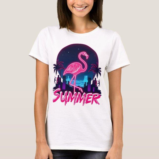 Camiseta Summer Flamingo neon Sommer (Anverso)