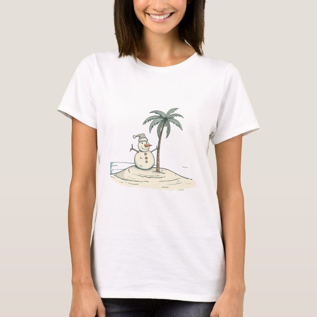 Camiseta Summer Holiday Snowman Tropical Beach vibe Island  (Anverso)