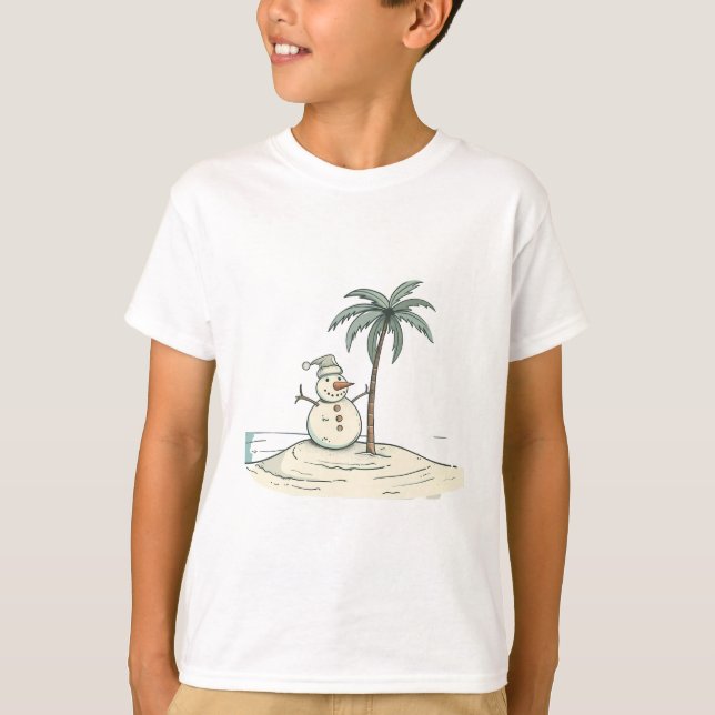 Camiseta Summer Holiday Snowman Tropical Beach vibe Island  (Anverso)
