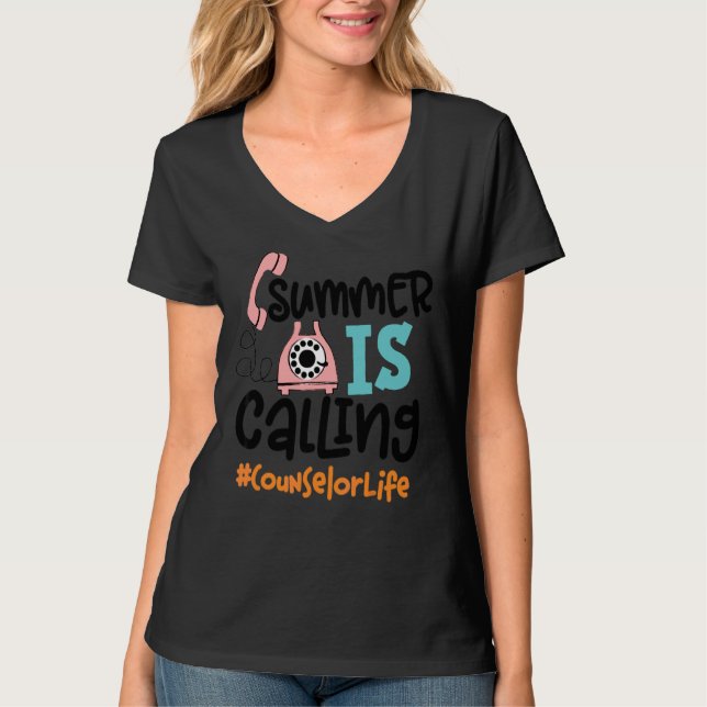 Camiseta Summer is Call Counselor Life Phone Vacation Su (Anverso)