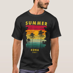 Camiseta Summer Kona Hawaii Beach Sunset Retro