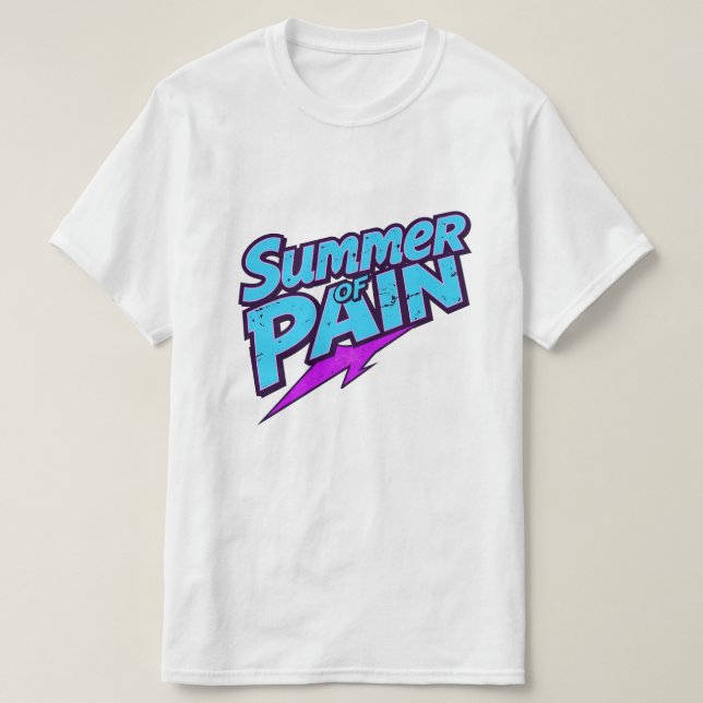Camiseta Summer of Pain Retro Grunge Typography with Lightn (Diseño del anverso)