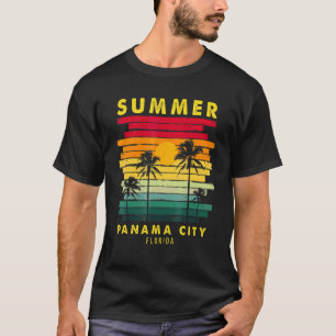 Camiseta Summer Panama City Florida Beach Sunset Retro