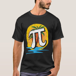 Camiseta Summer Pi Day Retro Beach Símbolos de matemáticas