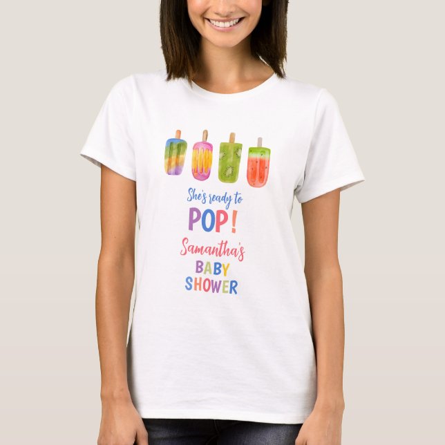 Camiseta Summer Popsicle mami para ser una ducha de bebé (Anverso)