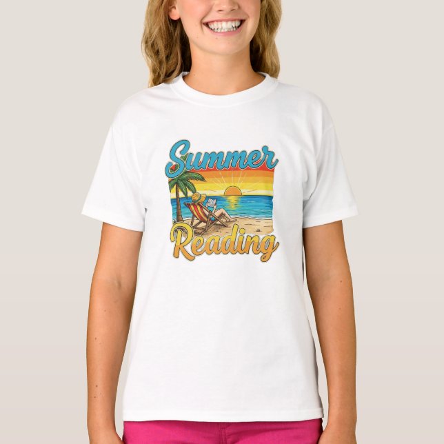 Camiseta  Summer Reading T-shirt! Perfect for bookworms, te (Anverso)