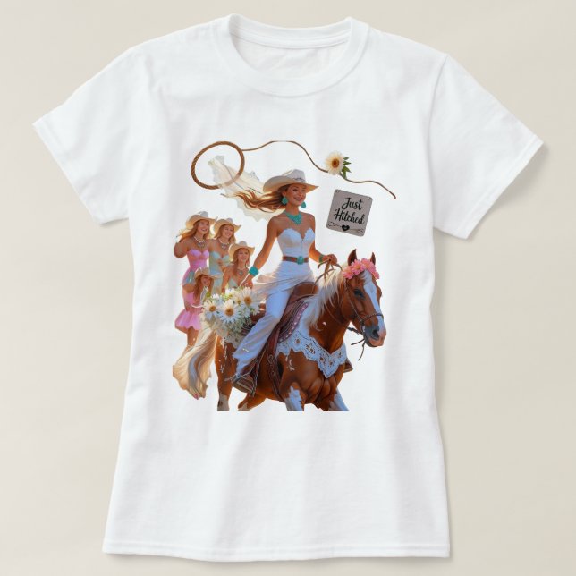 Camiseta Summer Ride to Forever – Cowgirl Wedding Bliss (Diseño del anverso)