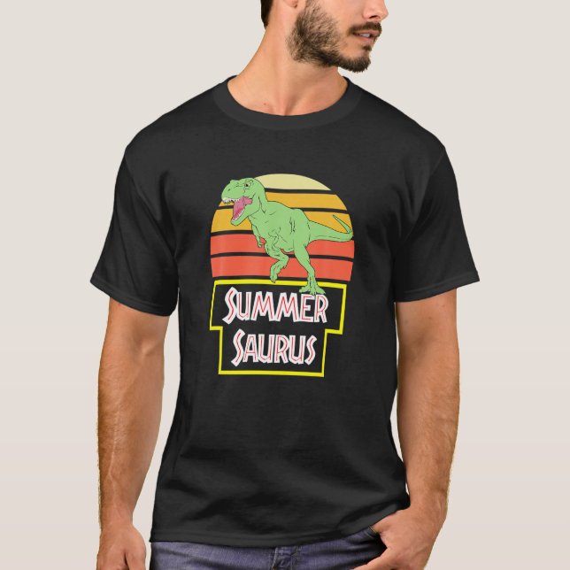 Camiseta Summer Saurus Funny Rex Summer-Saurus Dinosaur (Anverso)