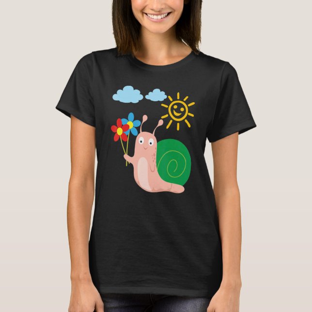 Camiseta Summer sun and  snail (Anverso)