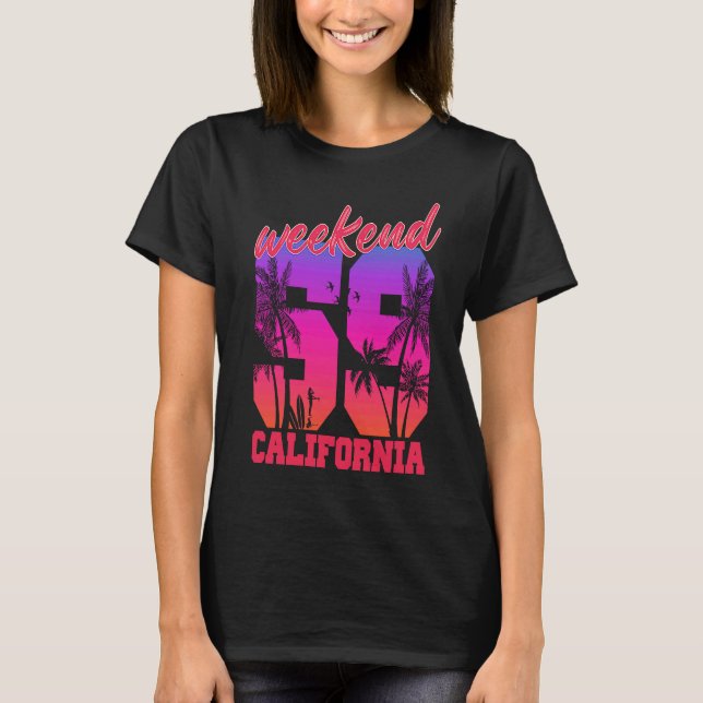 Camiseta Summer Sun Beach California USA Retro (Anverso)