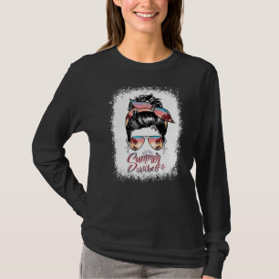 Camiseta Summer Vacation Beach Vibes Messy Bun Mom Life Sun
