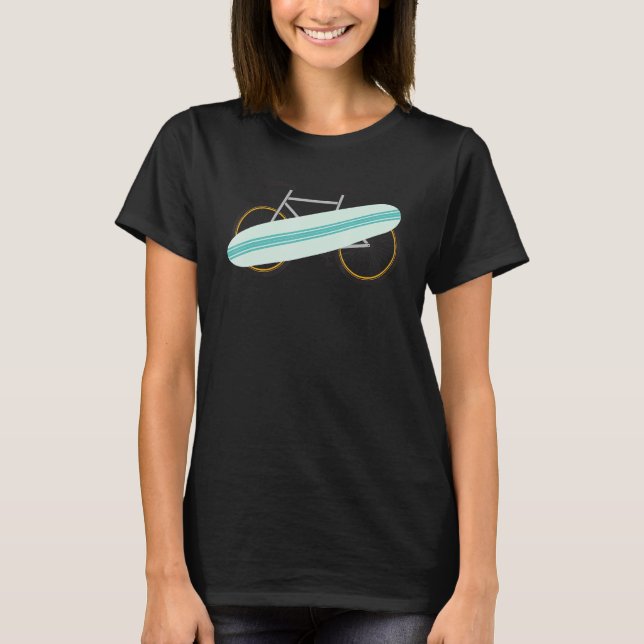 Camiseta Summer Vacation Bicycle Surfboard Beach Lets su (Anverso)