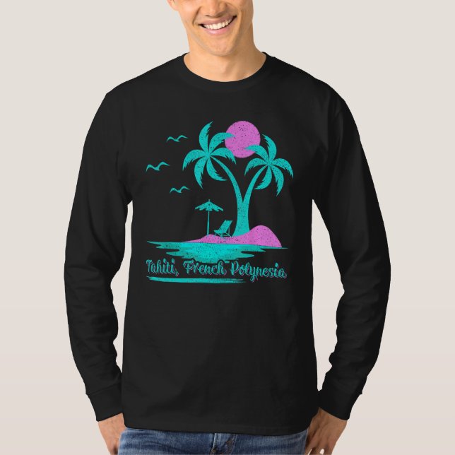 Camiseta Summer Vacation Palm Tree French Polynesia Tahiti  (Anverso)