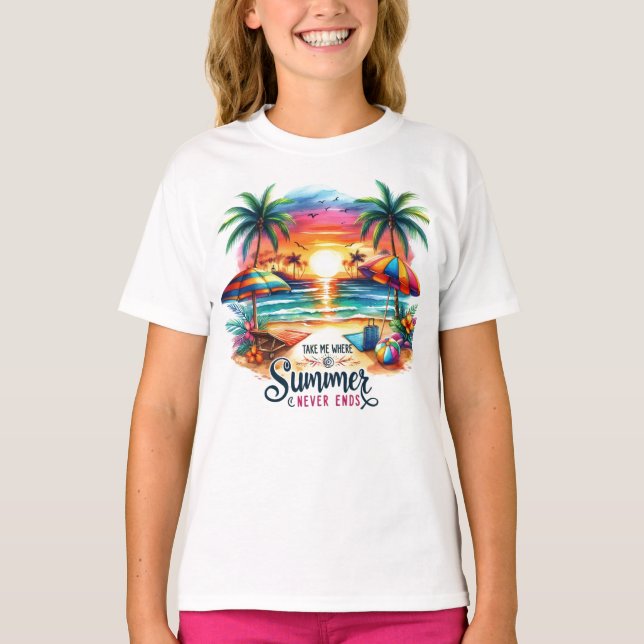 Camiseta Summer Vibes Brushstrot Beach Sunset-34626 (Anverso)