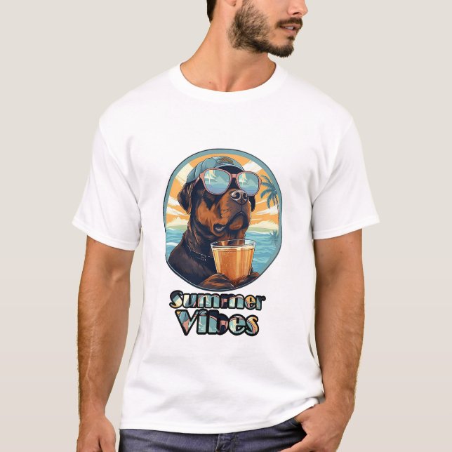 Camiseta Summer Vibes Dog – Cool Beach Mood Tee (Anverso)