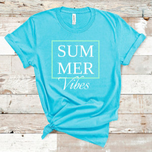 Camiseta Summer Vibes Guay diciendo con texto blanco