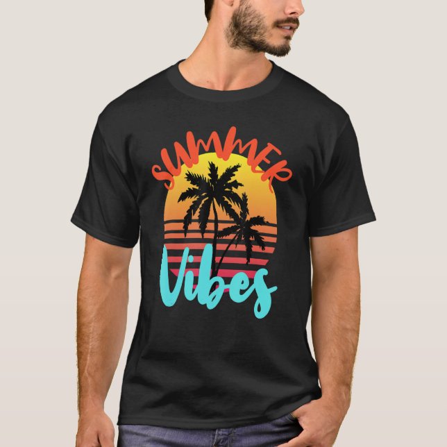 Camiseta Summer Vibes Hello Summer Vacation Family Beach Ti (Anverso)