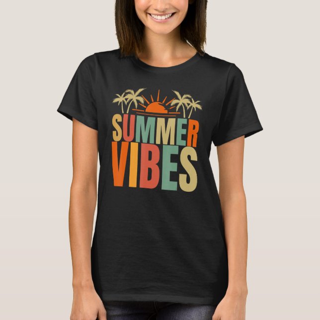 Camiseta Summer Vibes Hello Summer Vacation Family Beach Ti (Anverso)