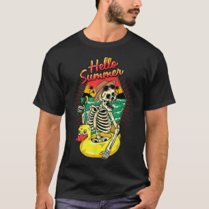 Camiseta Summer Vibes Skeleton Funny Skeleton On Beach Suns
