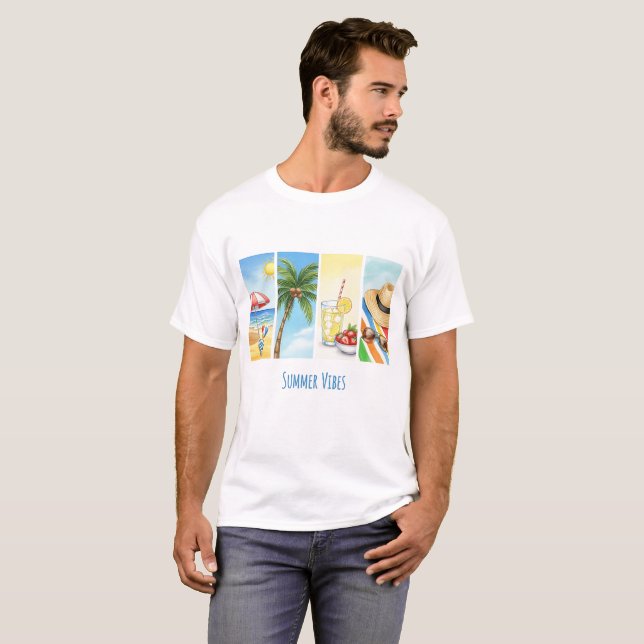 Camiseta Summer Vibes Sublimation T-Shirt | Retro Beach Sce (Anverso completo)