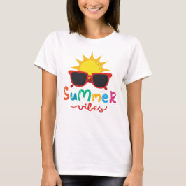 Camiseta Summer Vibes Sun and Sungafas Mujeres
