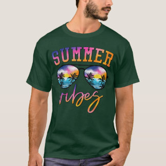 Camiseta Summer Vibes Sunglasses With Palm Tree Funny Beach