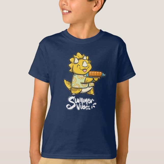 Camiseta Summer Vibes Triceratops (Anverso)