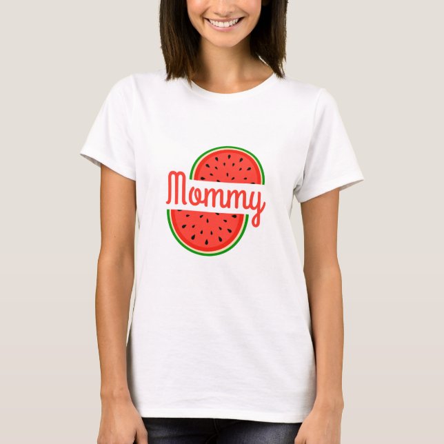 Camiseta Summer Watermelon Mama Mommy To Be Baby Shower  (Anverso)