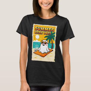 Camiseta Summer Ween Vibes Ghost Beach Fun Halloween Teesum