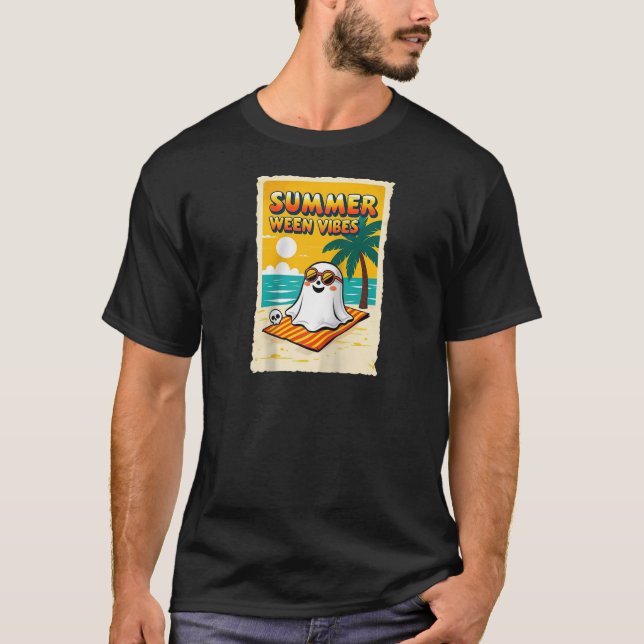 Camiseta Summer Ween Vibes Ghost Beach Fun Halloween TeeSum (Anverso)