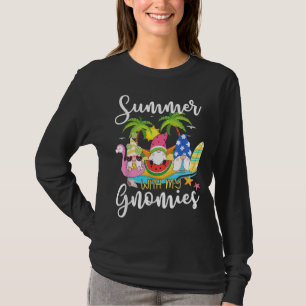 Camiseta Summer With My Gnomies Cute Garden Gnomes Family V