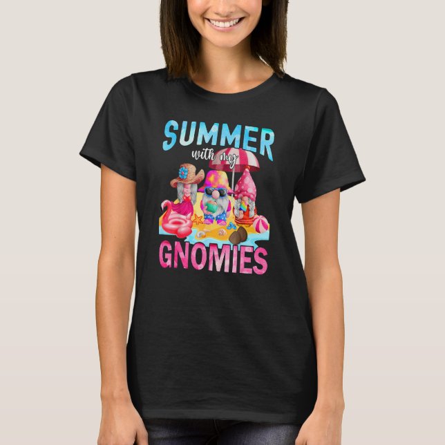 Camiseta Summer With My Gnomies Cute Garden Gnomes Family V (Anverso)
