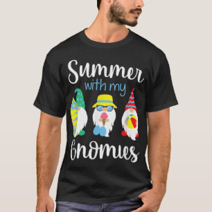 Camiseta Summer With My Gnomies Cute Garden Gnomes Family V