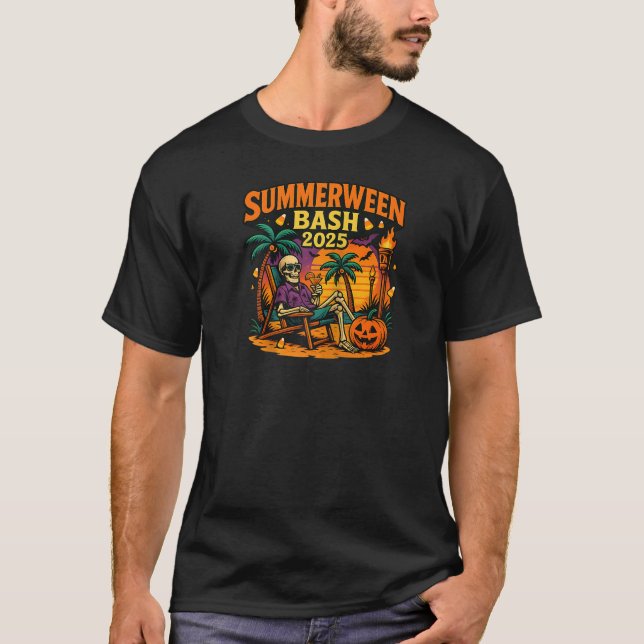Camiseta SummerWeen Bash 2025 Skeleton Beach Fiesta Hallowe (Anverso)