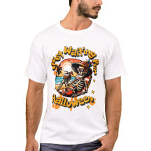 Summerween Beach Skeleton in Tropical Halloween