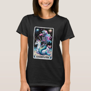 Camiseta Summerween Funny Skeleton Mermaid Tarot Unicorn Fl