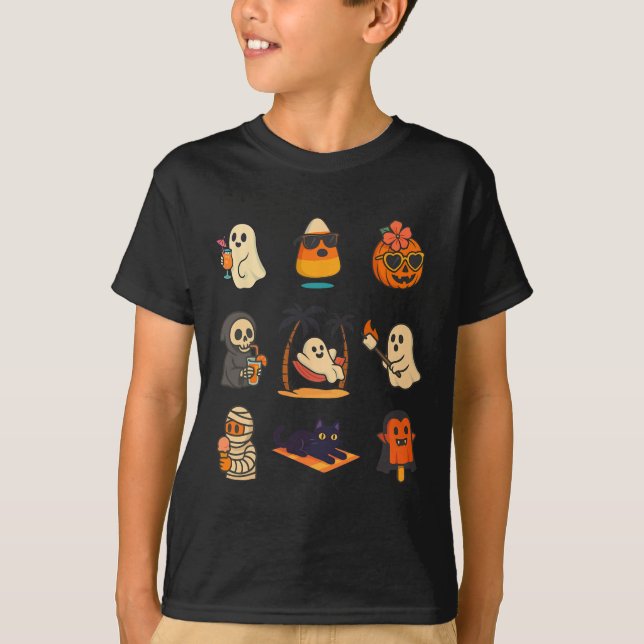 Camiseta Summerween Ghost Pumpkin Halloween Spookeen Summer (Anverso)