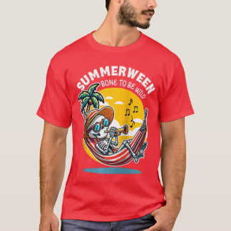 Camiseta Summerween Hueso para Ser Salvaje Raglan Esqueleto