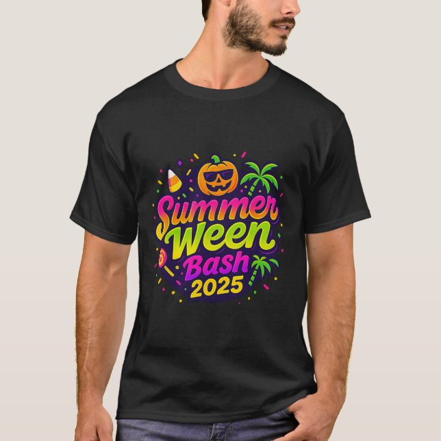 Camiseta Summerween Sh 2025 Skeleton Beach Fiesta Halloween (Anverso)